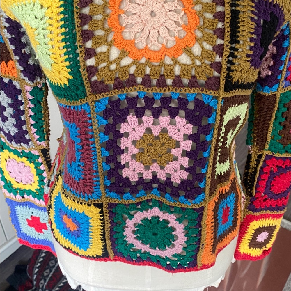 Vintage 1990s Y2k Express Patchwork Crochet Top - image 4